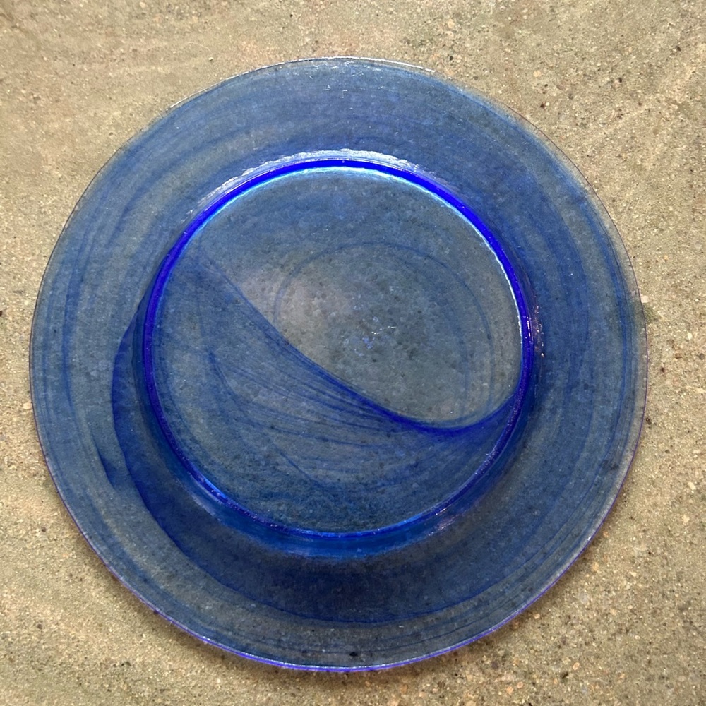 10” Blue are glass plate